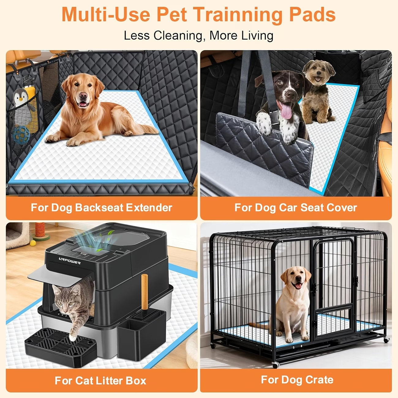 100pcs XL23.6×23.6Thickened Super Absorbent Leak-proof 6-layer Puppy Diaper Pad