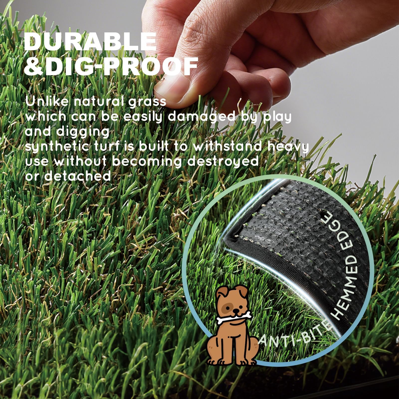 HQ4us Dog Grass Pad with Tray Large 34”×23” Dog Litter Box Toilet with 2×Arti…