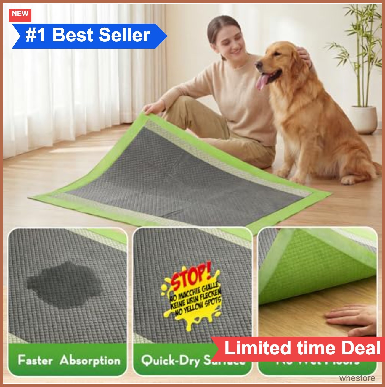Disposable Dog Training Pads XXL 30×36 Inch 40 Count Odor Control Super