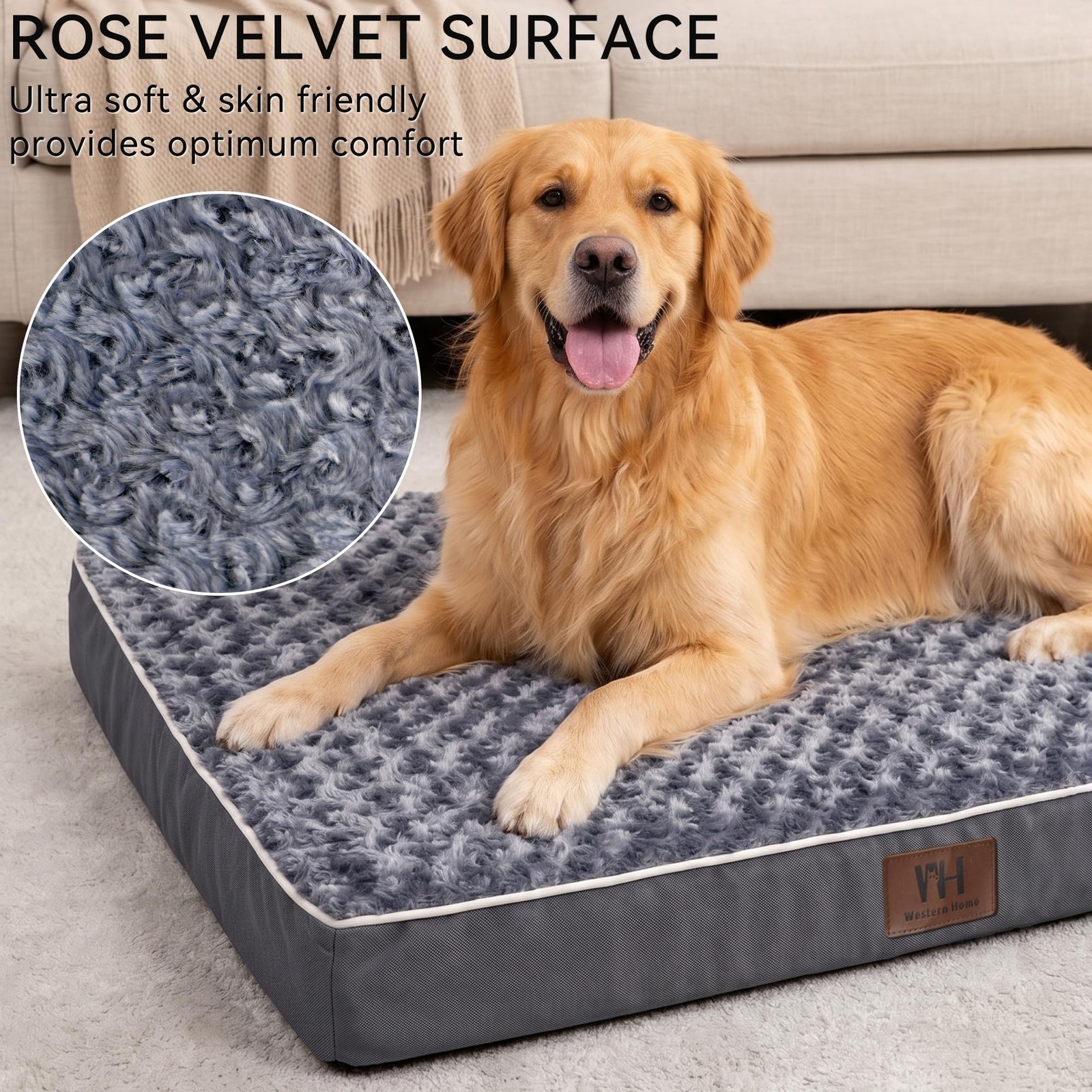 WESTERN HOME WH Orthopedic Dog Beds Large Sized Dog, Waterproof Large Pet Bed…