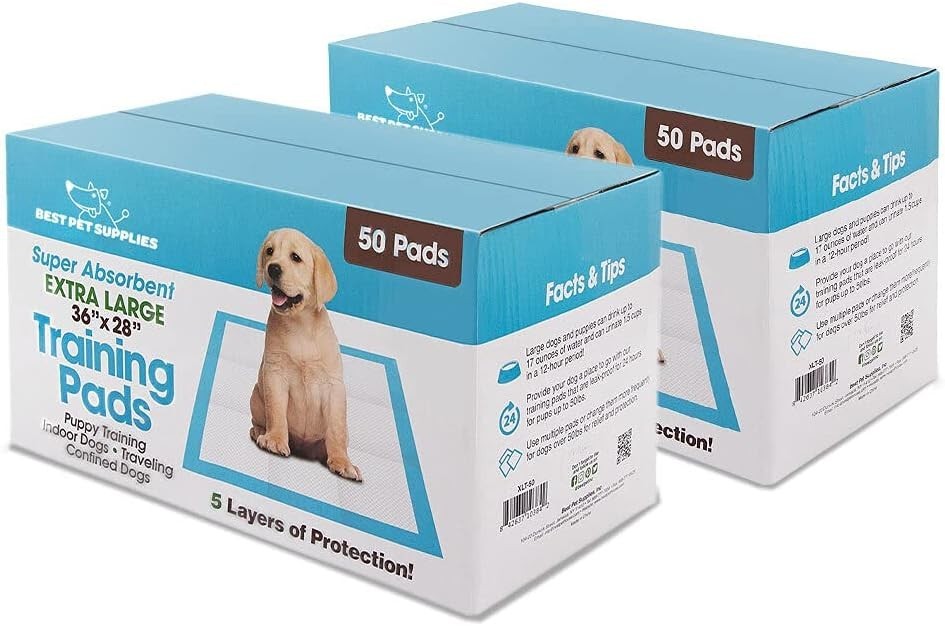 36″x28″ Puppy Training Pads, 100 Count – Super Absorbent & Multi-Purpose