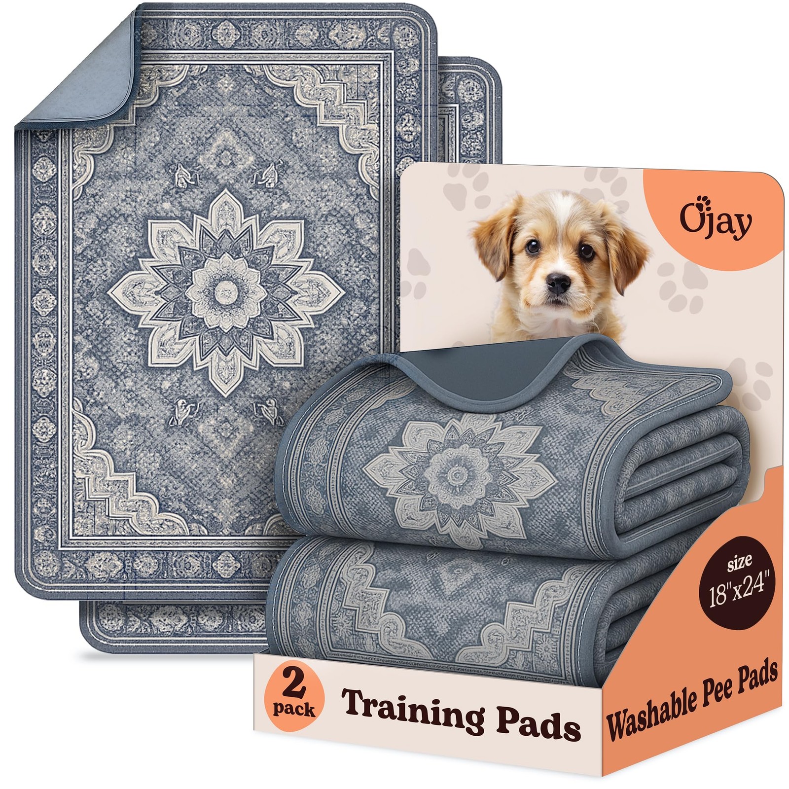 Super Absorbent Washable Pee Pads for Dogs (2-Pack) – Reusable Puppy Training…
