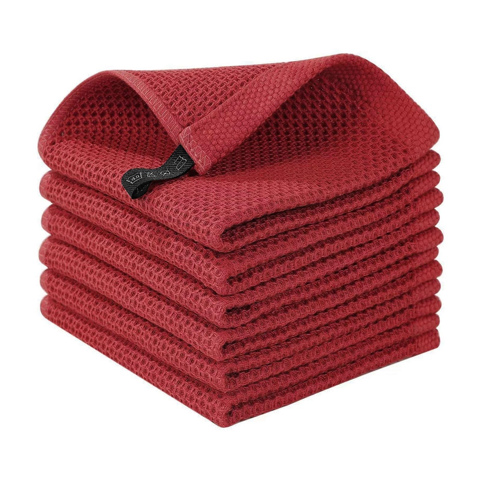 Cotton Dish Cloths 6 Pack,12×12 Inch – Super Absorbent, Quick-Dry & Reusab