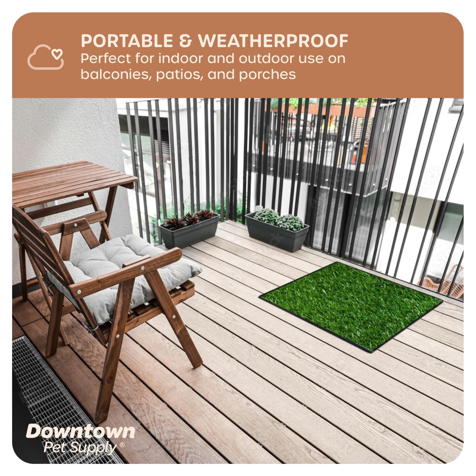 Dog Grass Pad with Tray, 20 x 25 – Outdoor and Indoor Potty System for Dogs w…