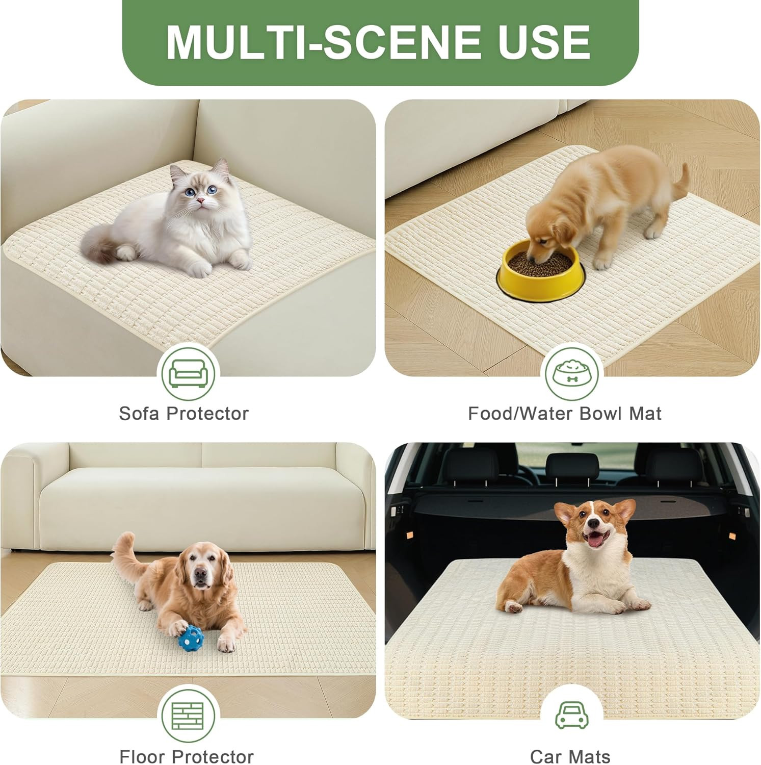 Washable Pee Pads for Dogs, Reusable Puppy Pads Dog Pads, Non-Slip Dog Pee Pads,