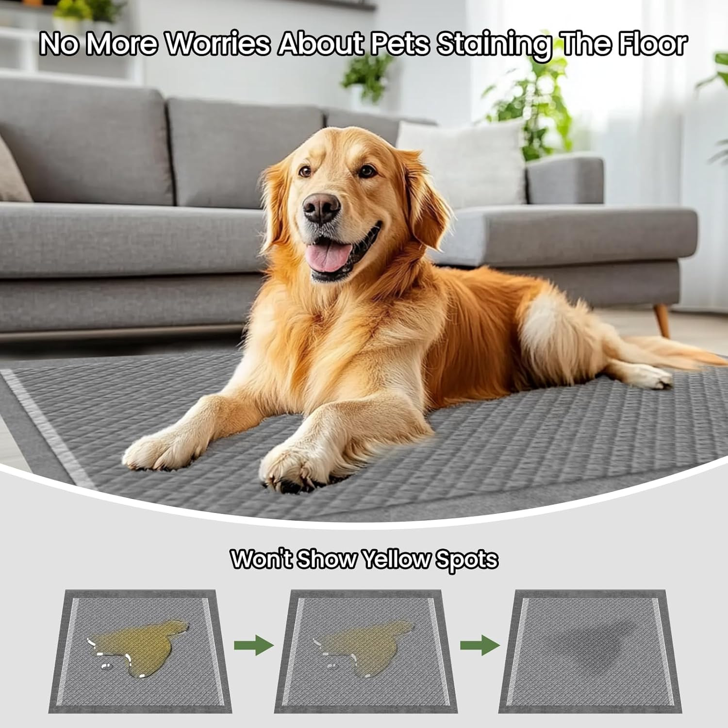 Dog Pee Pads for Dogs XXL 30″X36″ Charcoal Puppy Pads 50 Counts Extra Large Disp