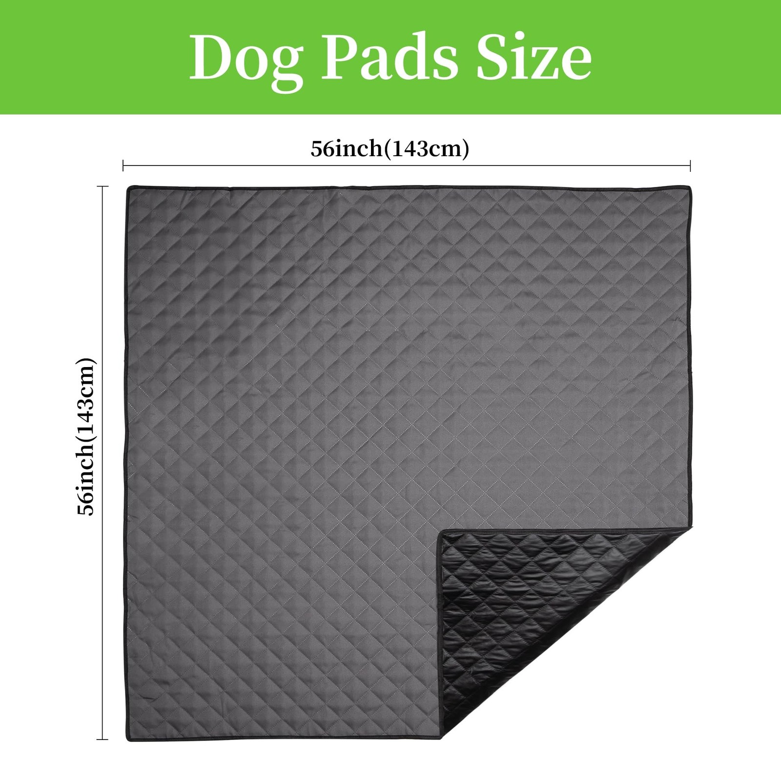 Washable Pee Pads for Dogs, 56″X 56″ Pet Playpen Mat Square Absorbent Dog Pad…