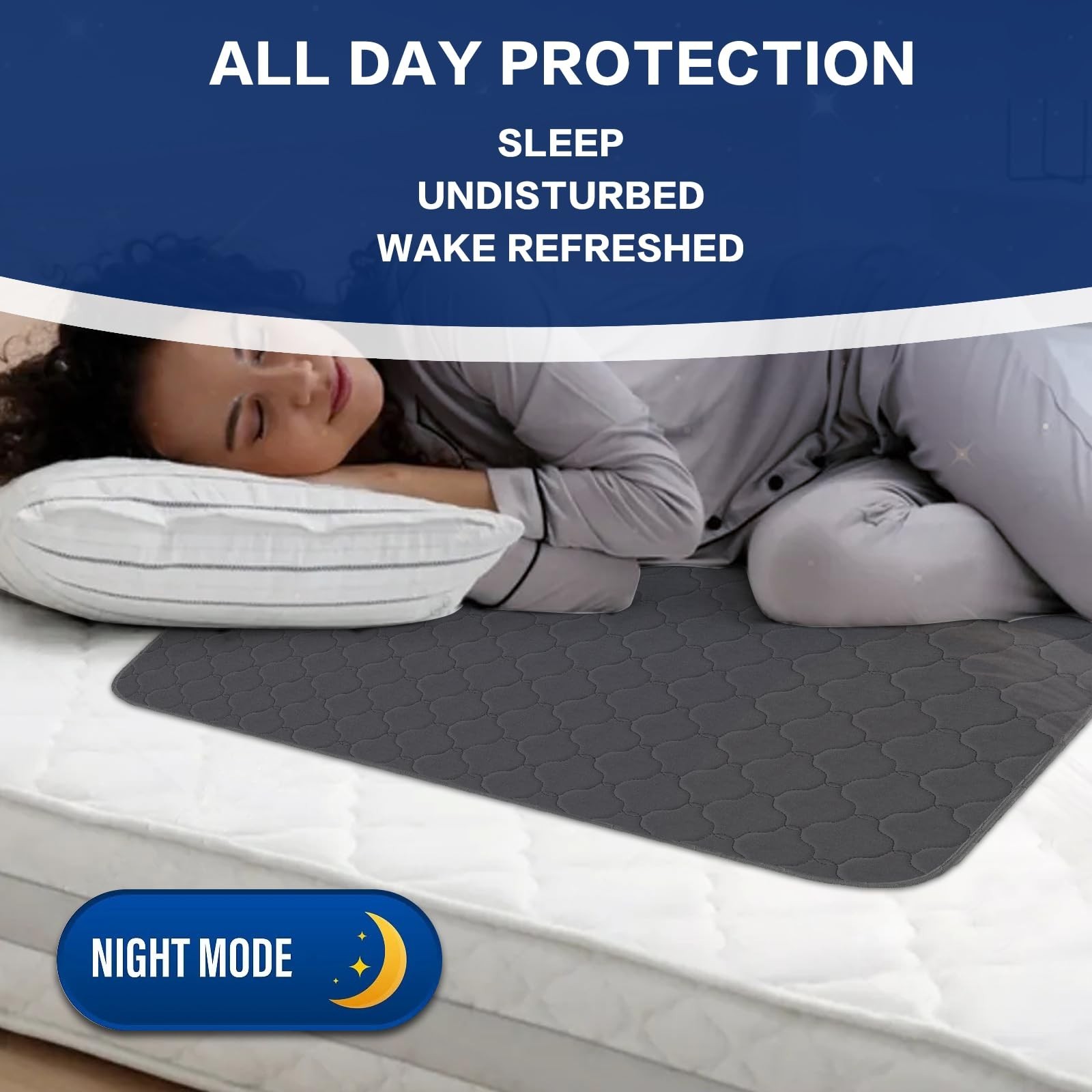Hide Stains Extra Large Washable Bed Pads(36×72 Inch), Heavy Absorbent Waterp…