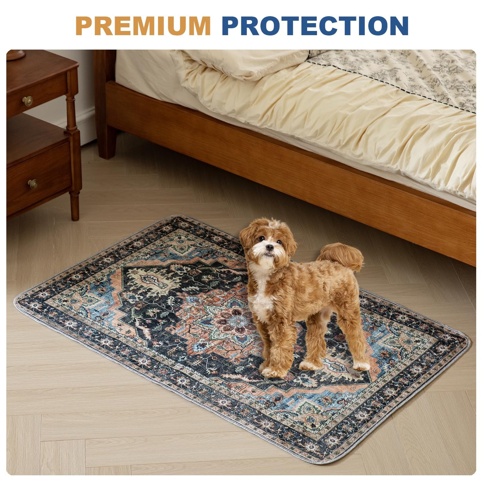BomDa NonSlip Washable Pee Pads for Dogs, 2 Pack Super Absorbent and LeakProo…