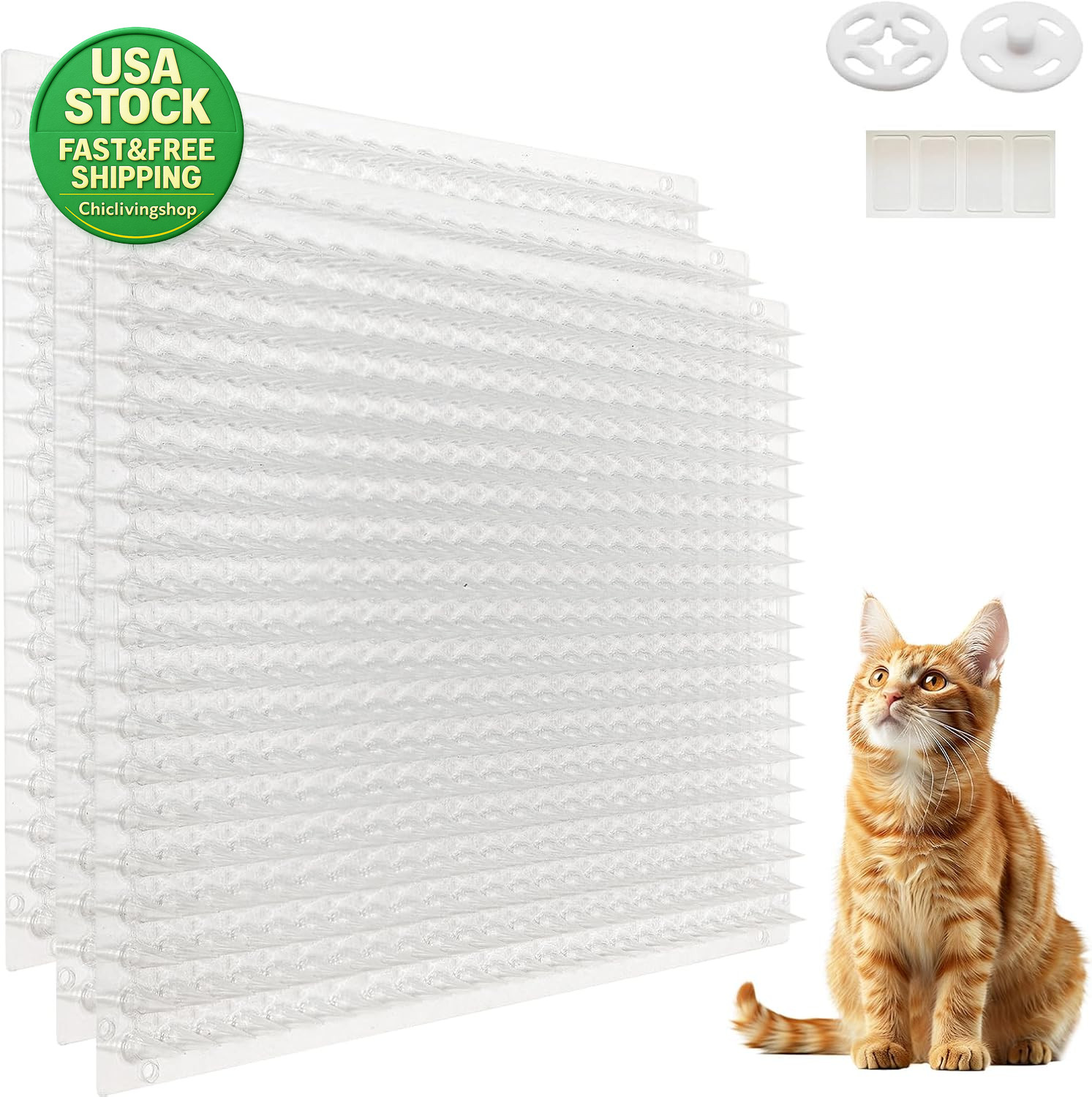 Cat Scat Mat 12 Pack Cat Dog Repellent Spiked Training Pads 16X13 Inch Outdoor