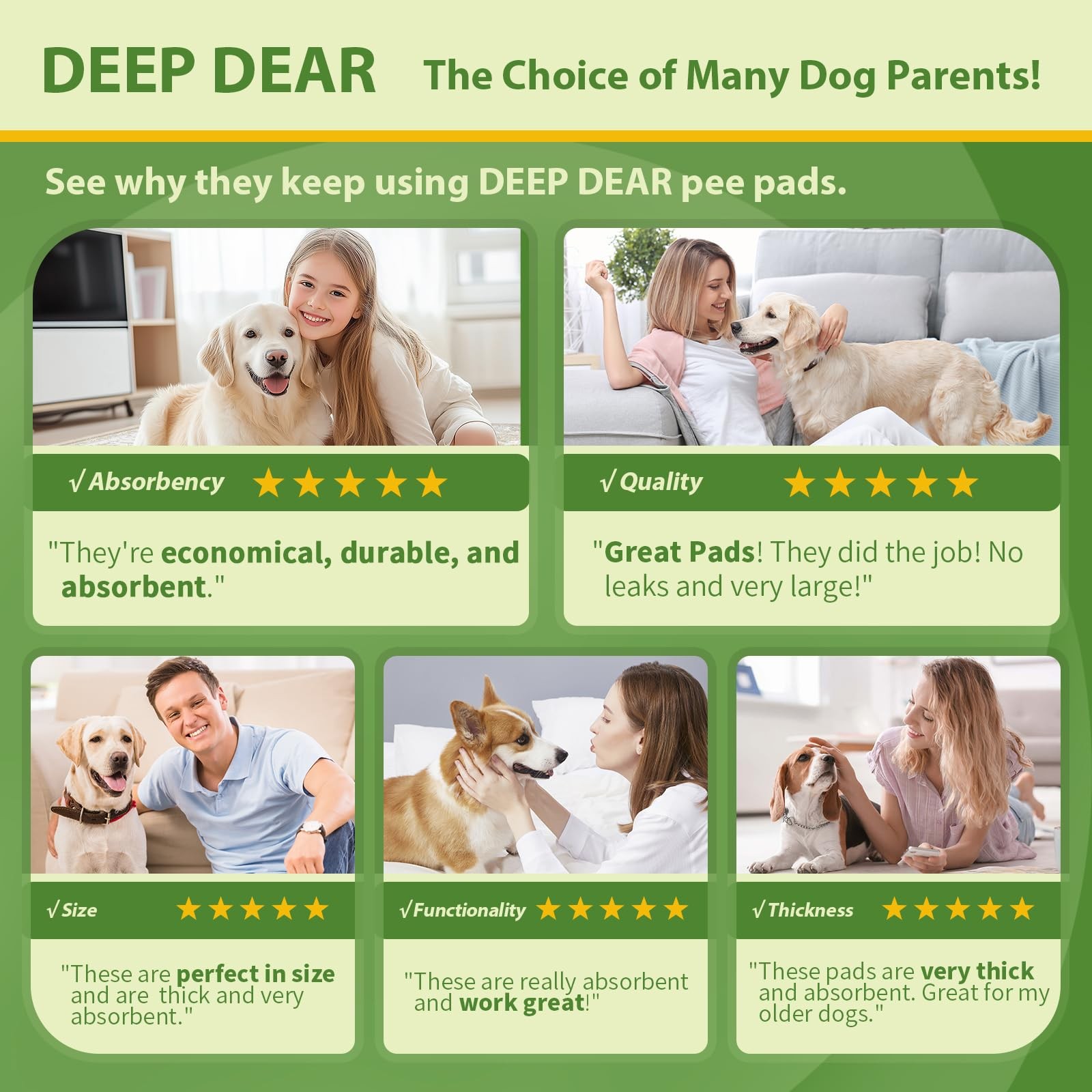 Extra Large Dog Pads 28″x34″, 30 Count Thicker Puppy Pads XL, Super Absorbent…