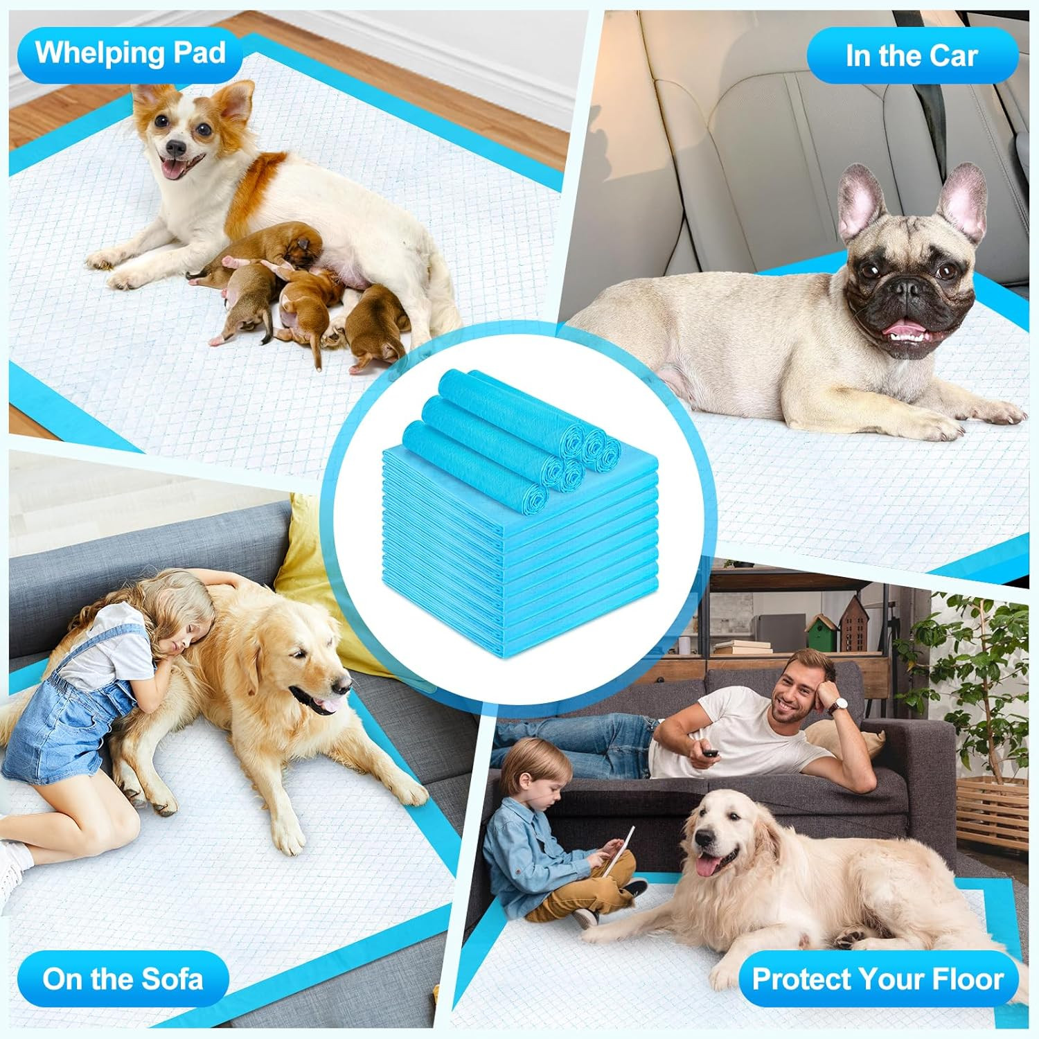 Paquete de 40 Almohadillas de Entrenamiento para Perros Extra Grandes y Secas