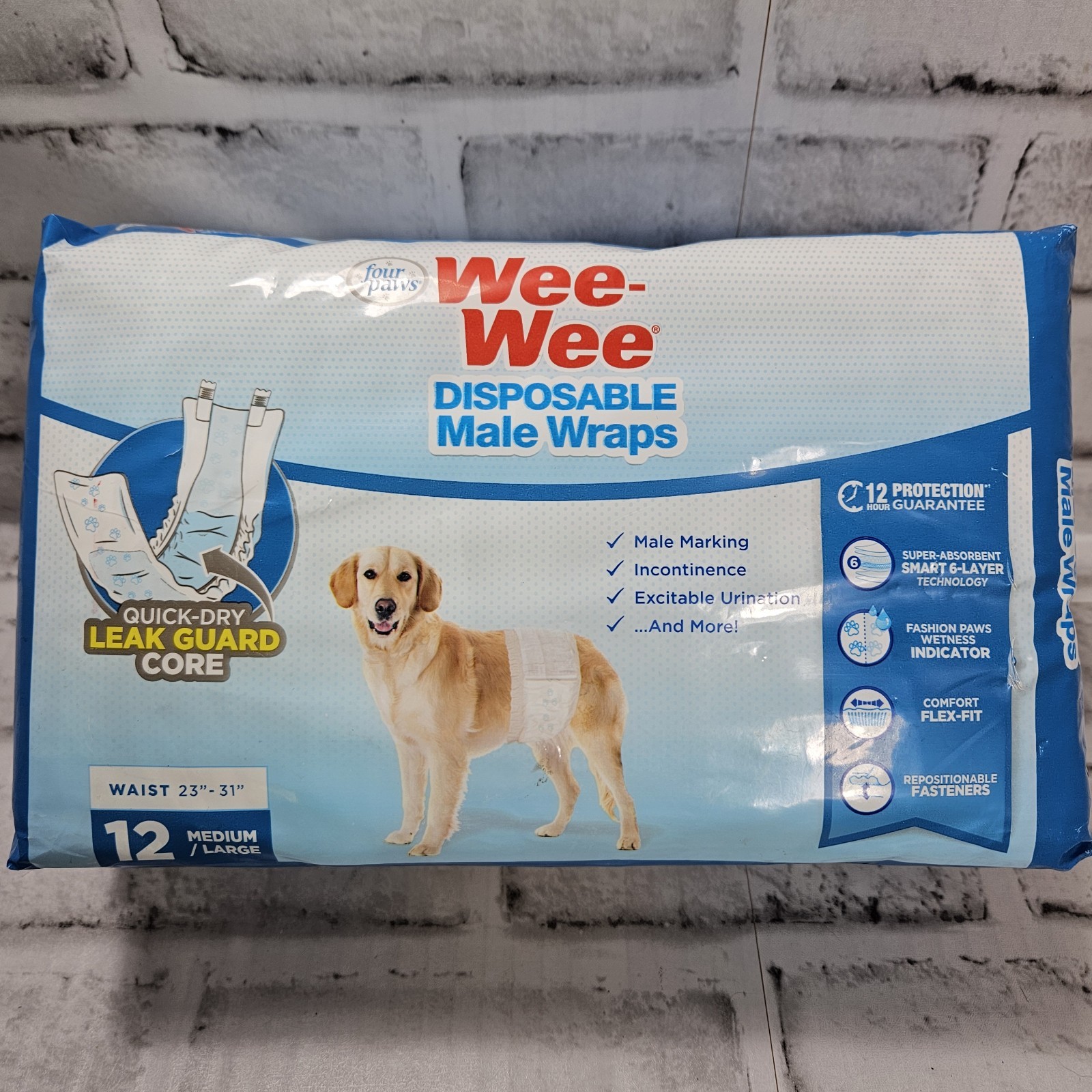 Wee-Wee Super Absorbent Disposable Adjustable Dog Potty Training Male Wraps New