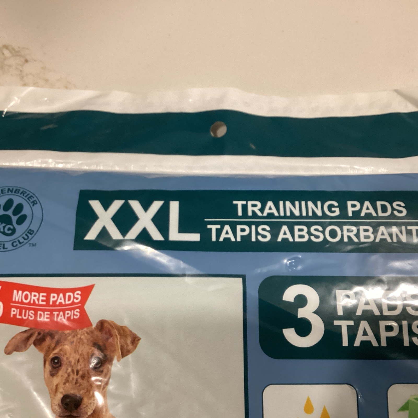 Greenbrier Kennel Club Puppy Training Pads 3 Bags XXL 2 Bags Small 19 Total Pads