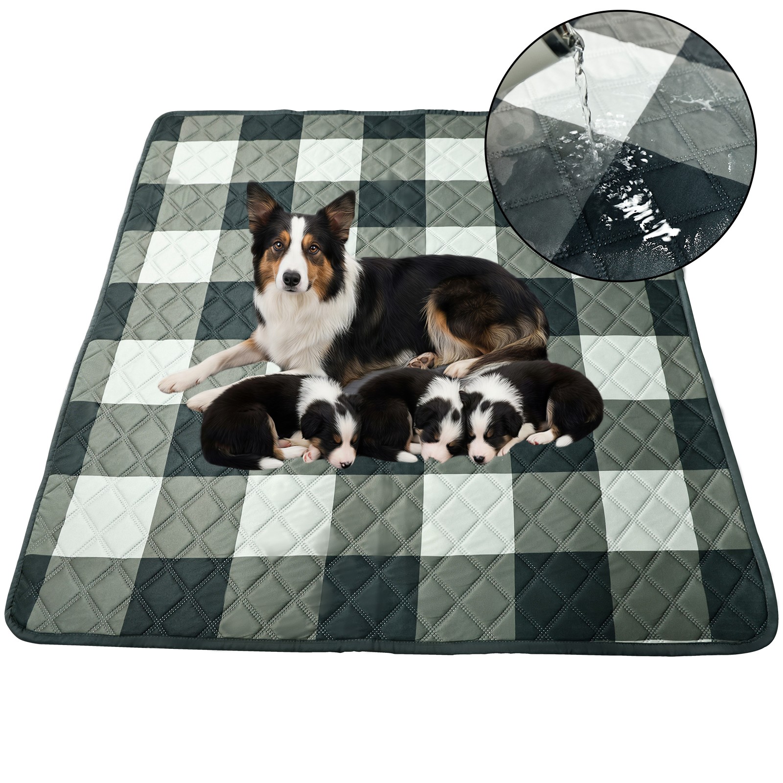 Puppy Pads Washable Pee Pads for Dogs Reusable Absorbent 72″x72″ 1 Pack