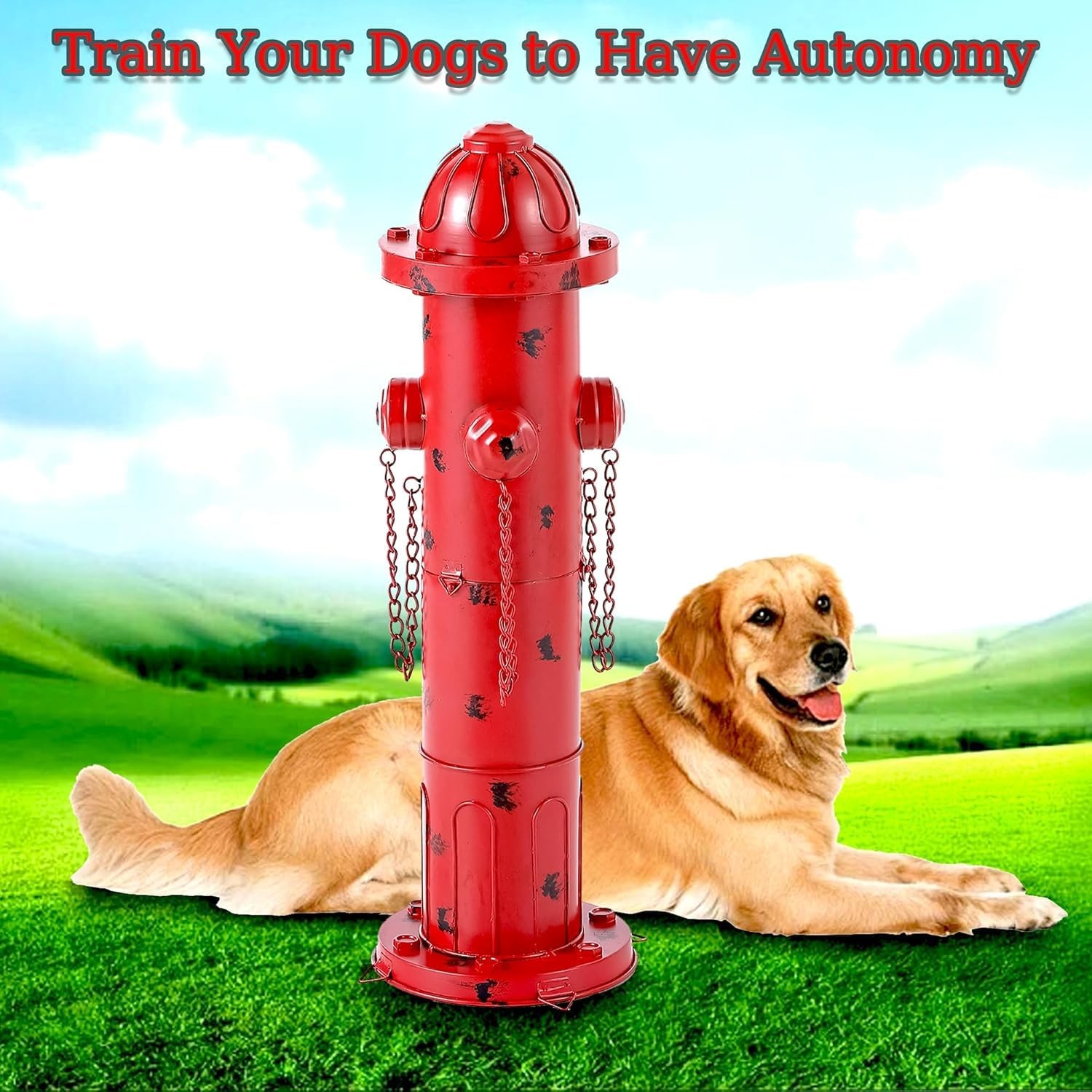 24″ H Metal Fire Hydrant for Dogs to Pee On, Vintage M & L Fire Hydrant Post