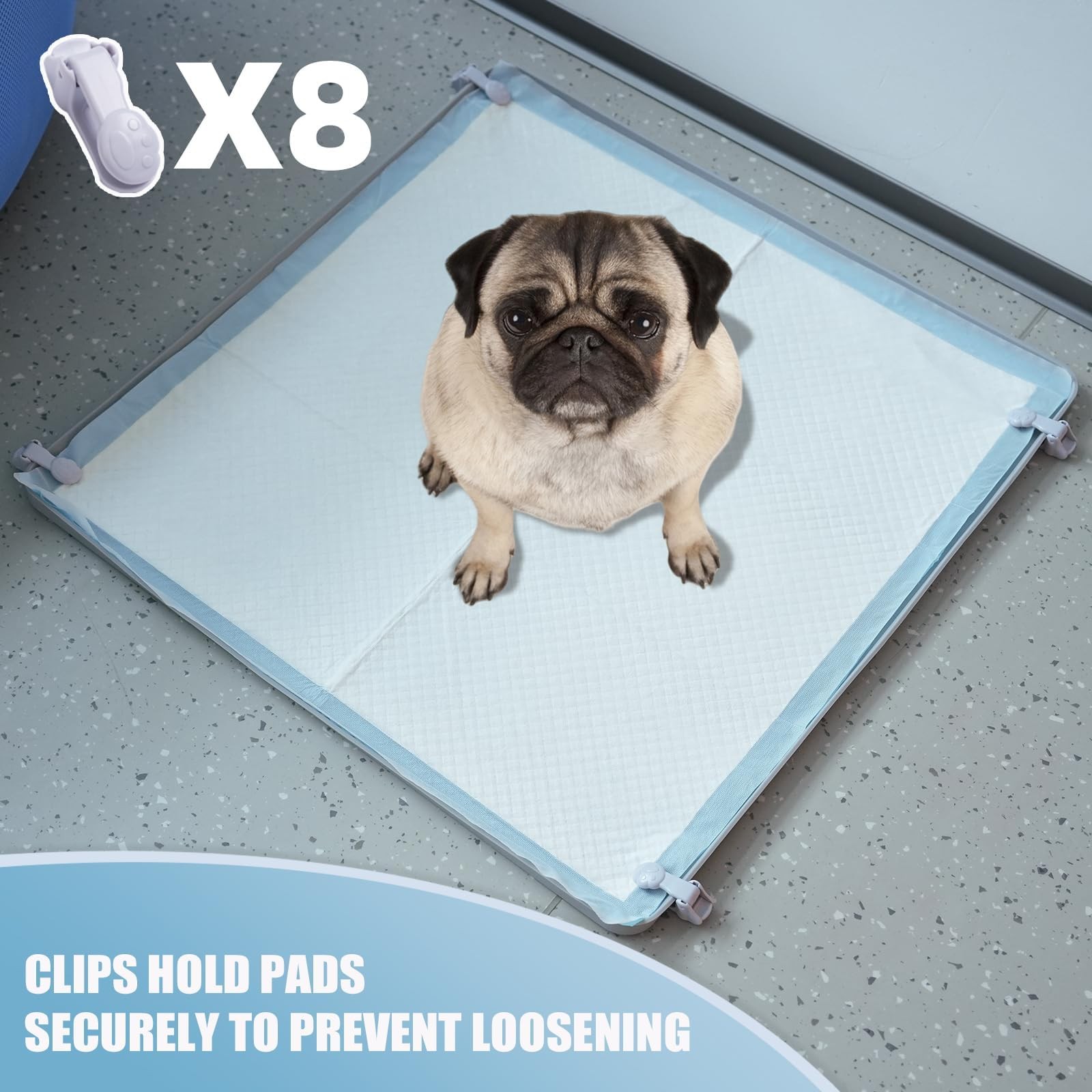Pee Pad Holder, Fits Up to 24″ x 24″ Training Pads, Silicone Non-Slip Dog Pot…
