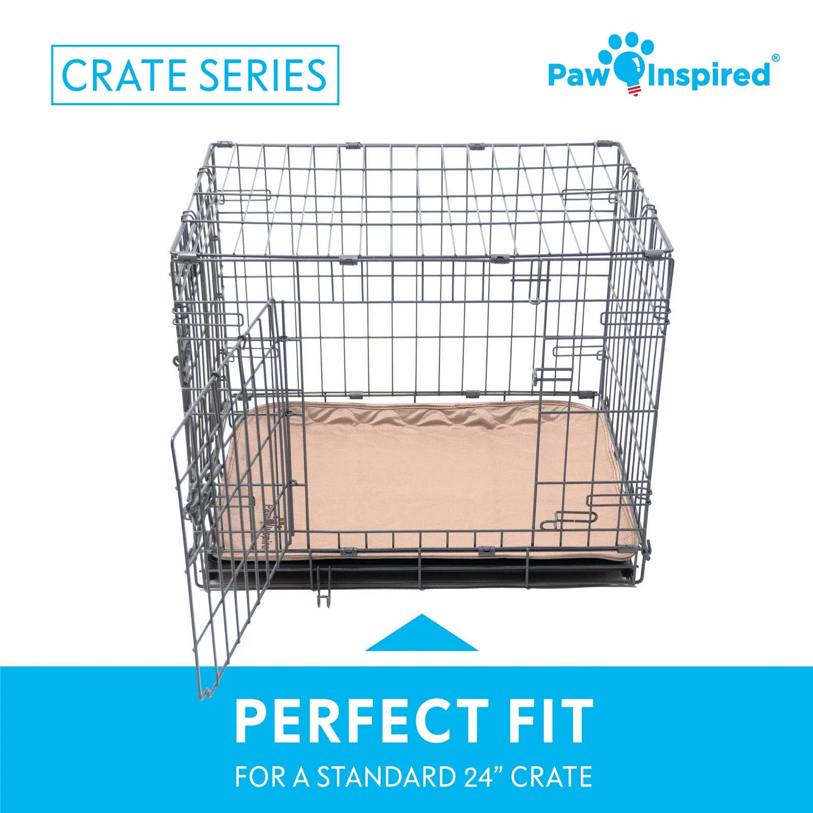 2Ct Dog Crate Pads Mats Size 24X18” for Use with 24” Kennel and Crate | Washabl