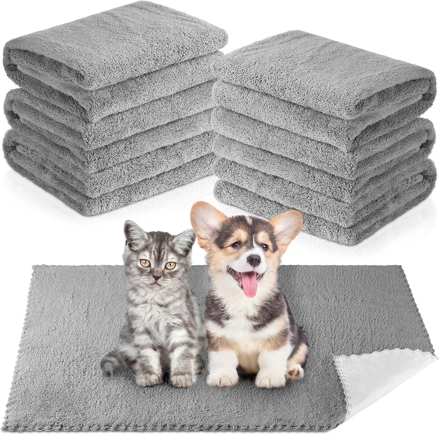 12 Pcs Washable Pee Pads for Dogs Reusable Waterproof Training Puppy Pads Bulk A