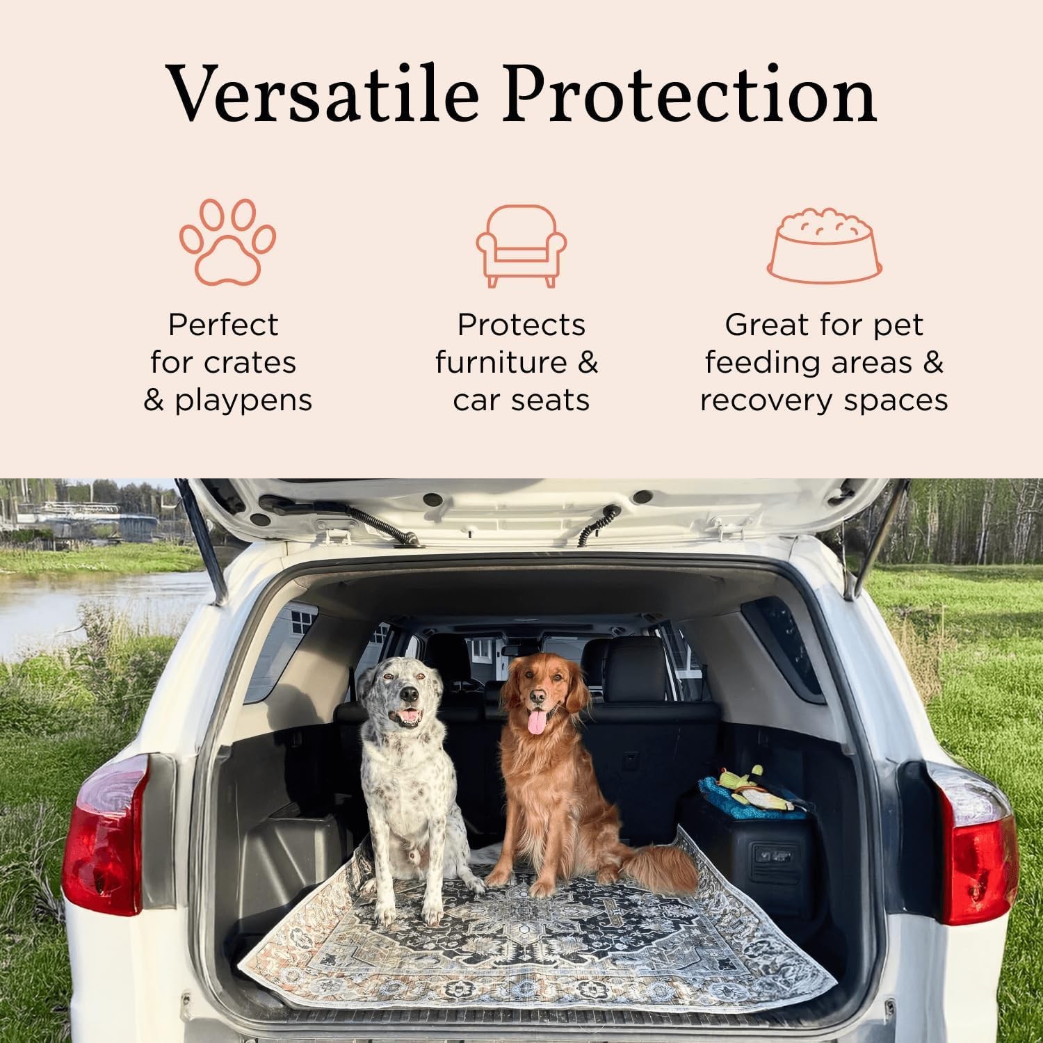 Washable Dog Pee Pads, 36″ x 48″, Waterproof, Non-Slip, Super Absorbent, Reus…