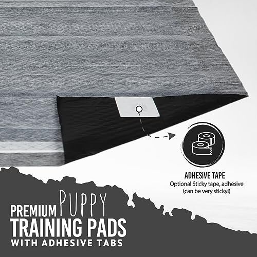 Bulldoglogy Carbon Black Puppy Pads with Adhesive Tape – Large Charcoal House…