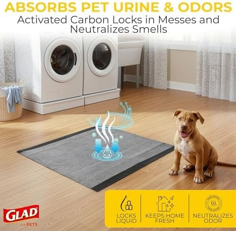 Glad for Pets Activated Carbon Disposable Dog Training Pads, 50 Count, 4-Pk