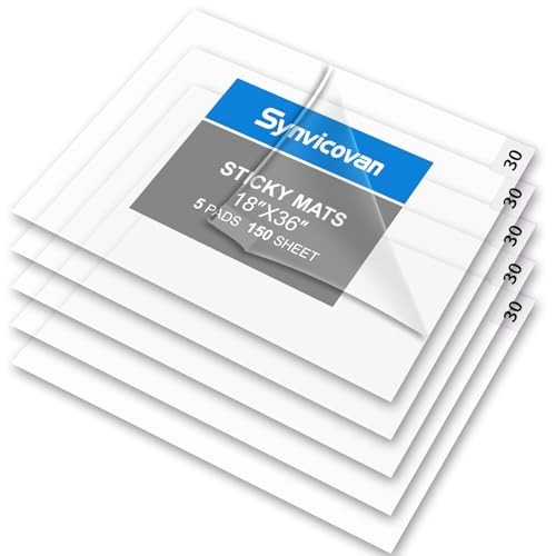 Sticky Mat Tacky Pads Adhesive Floor Mat (5 Packs,150 18″ x 36″ Transparent