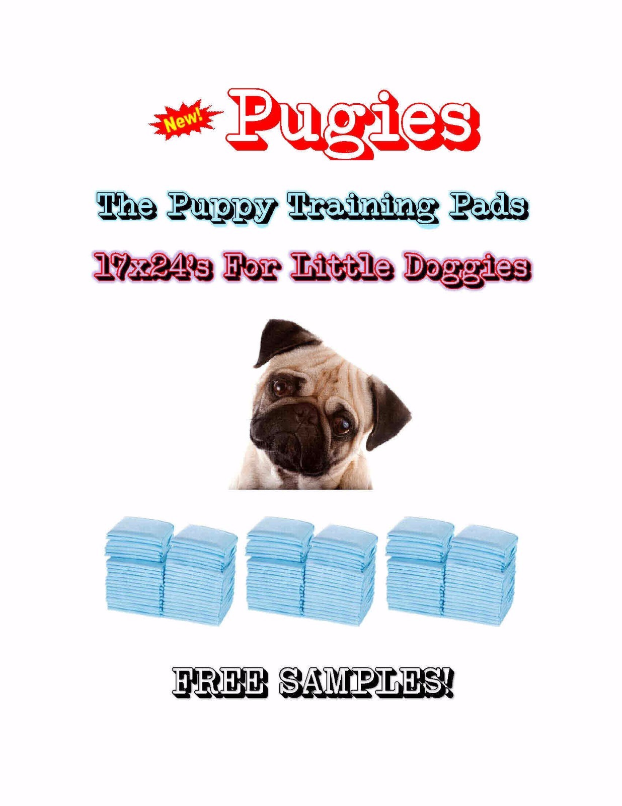 300-17×24″ Pugies the Lightweight Puppy Training Pads Made for Little Doggies