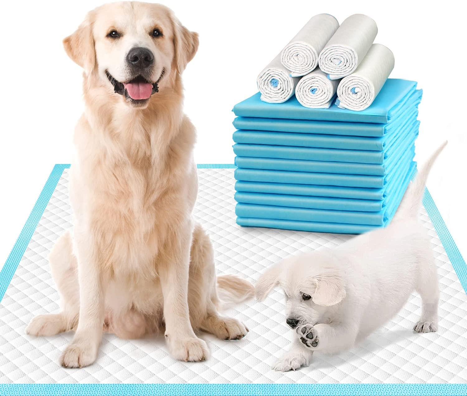 Extra Large Dog Pads 30″X26″ (40 Count), Thicker Pet Training and Puppy Pads, Su