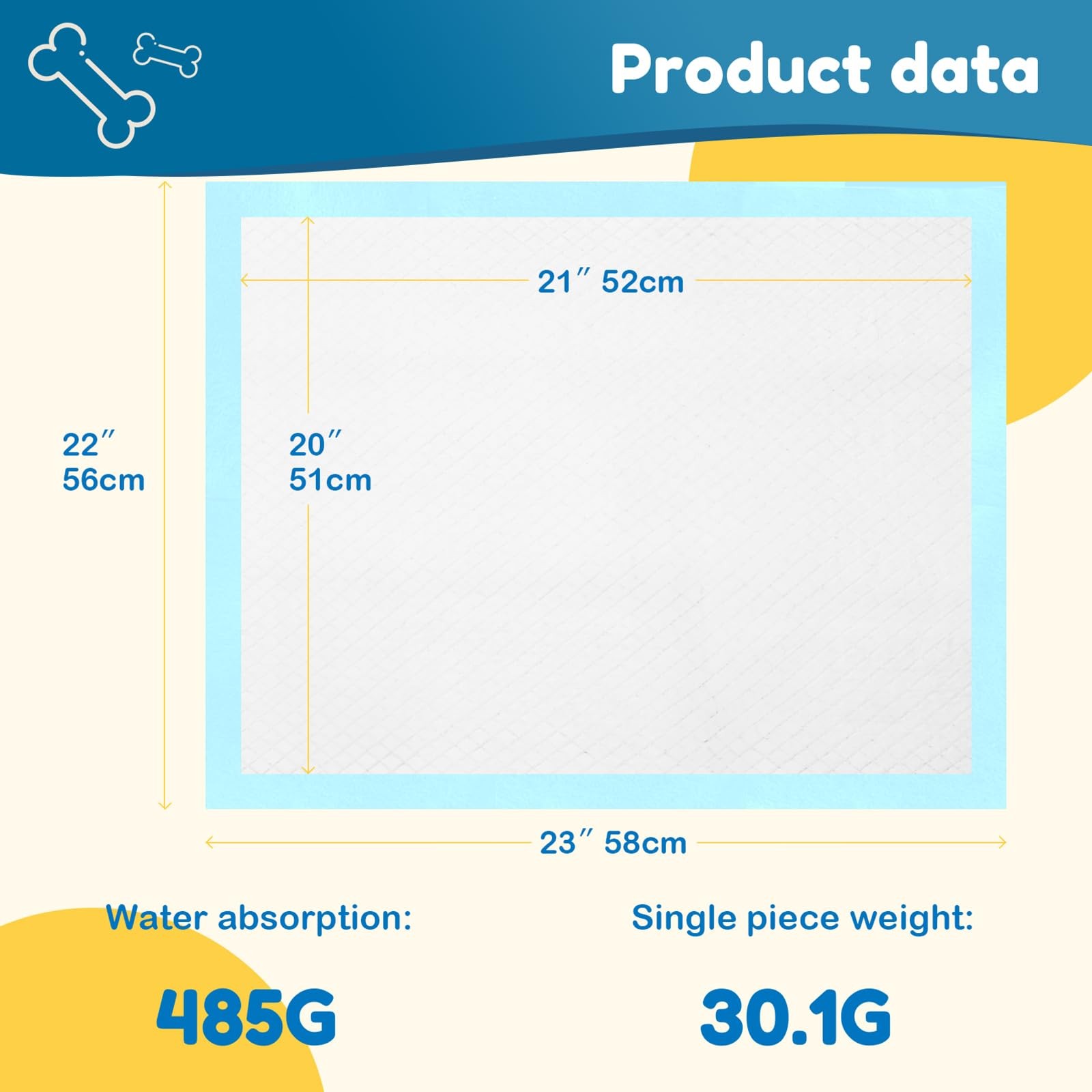 Dog Pee Pads 22″x23″ , 30 Count Disposable Puppy Pads Pee Pads for Dogs, Pet
