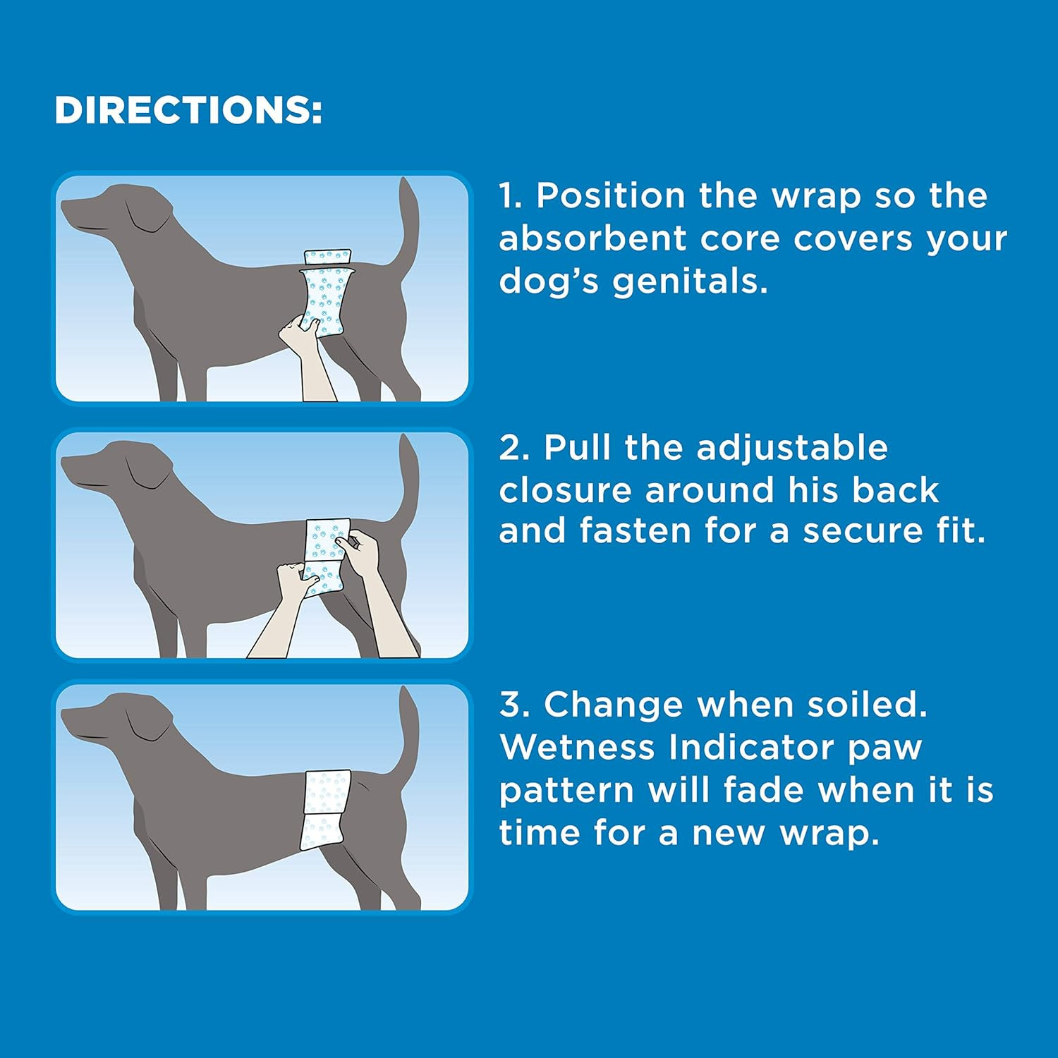 Wee-Wee Super Absorbent Disposable Adjustable Dog Potty Training Diapers, Leak-P