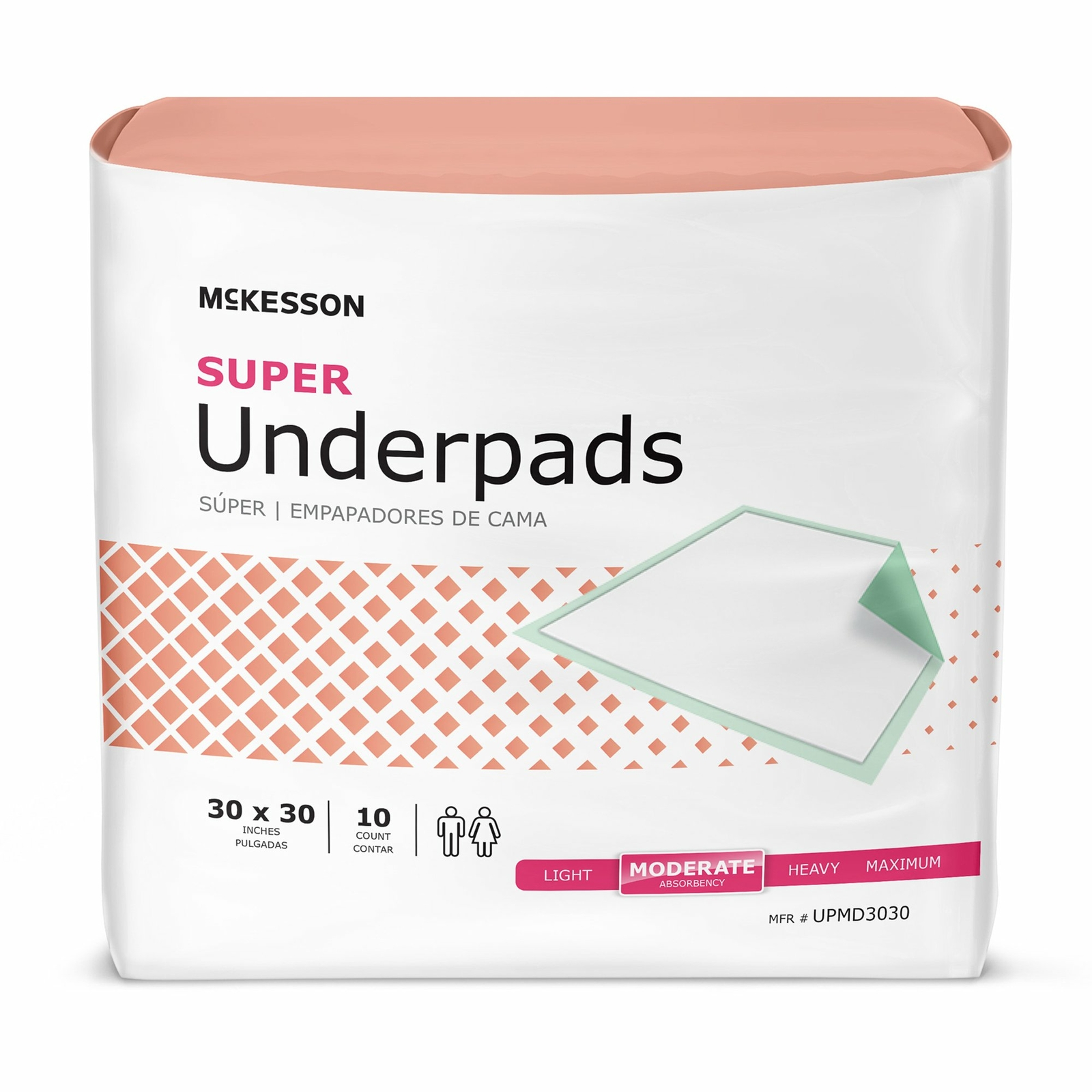 300 McKesson Incontinence Underpads Moderate Absorbency Disposable 30″ x 30″