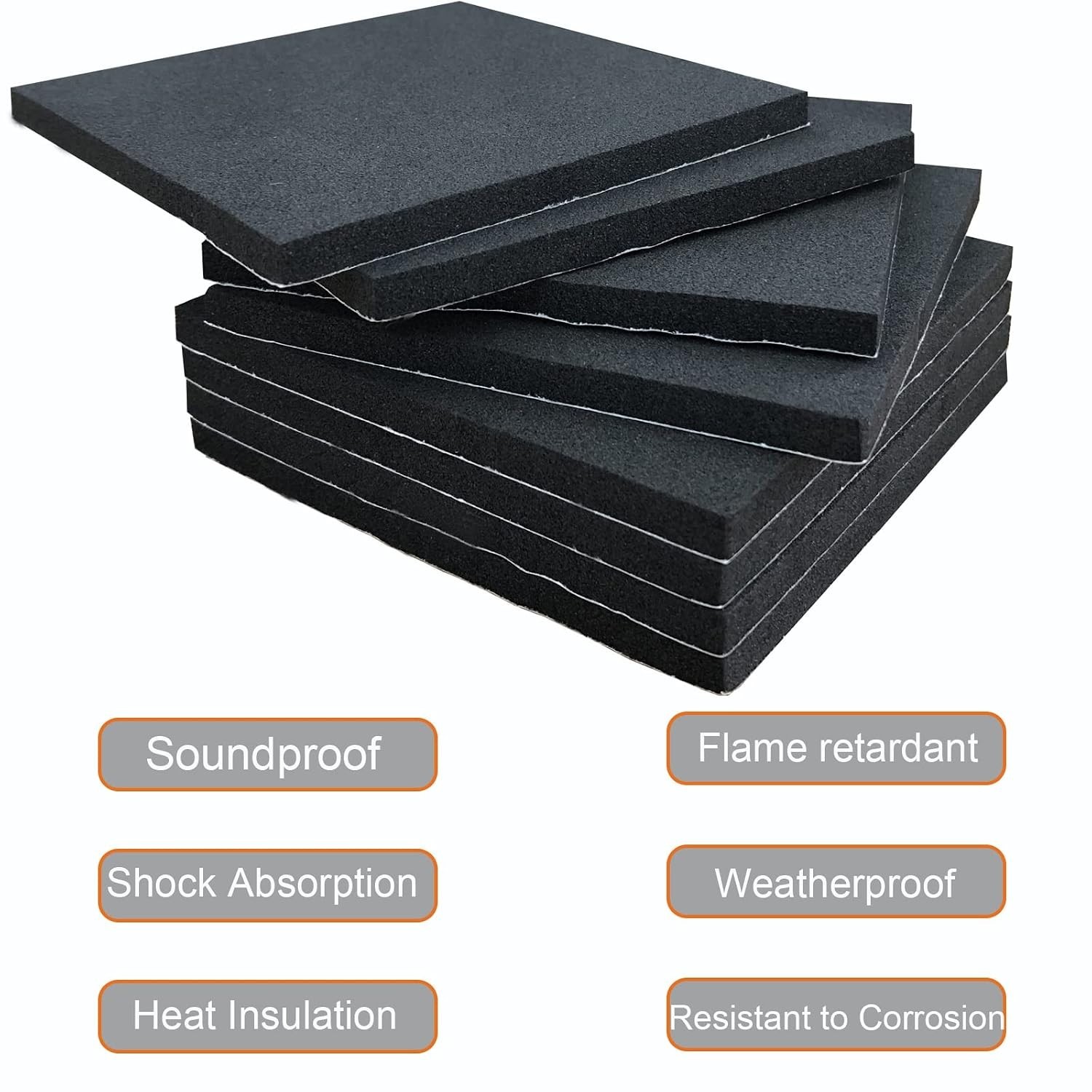 Versatile Neoprene Self-Adhesive Foam Pads 1/4in Thick – 8 Pack Perfect for DIY
