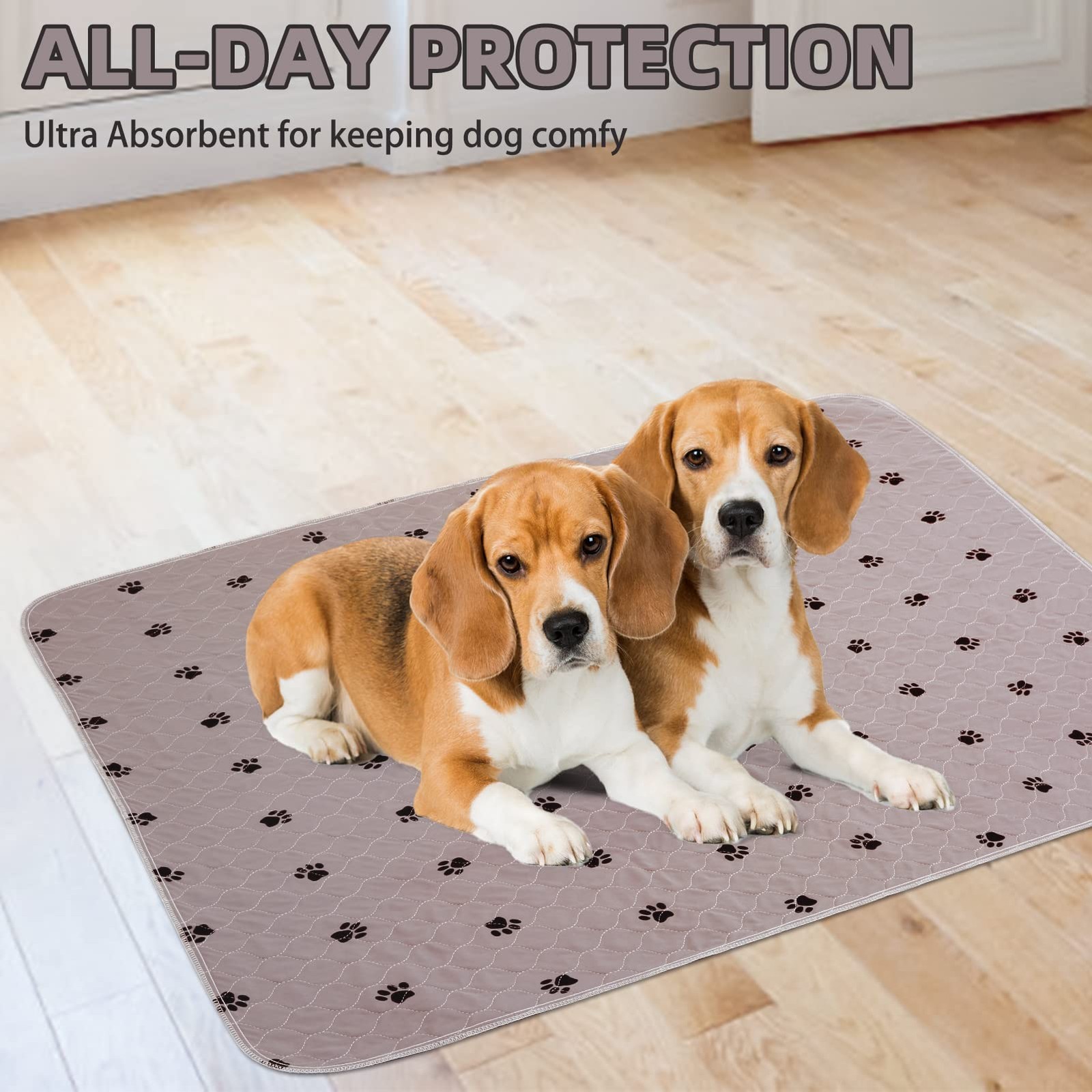 PUPTECK Washable Dog Training Pads 2 Pack Brown 36×41 in