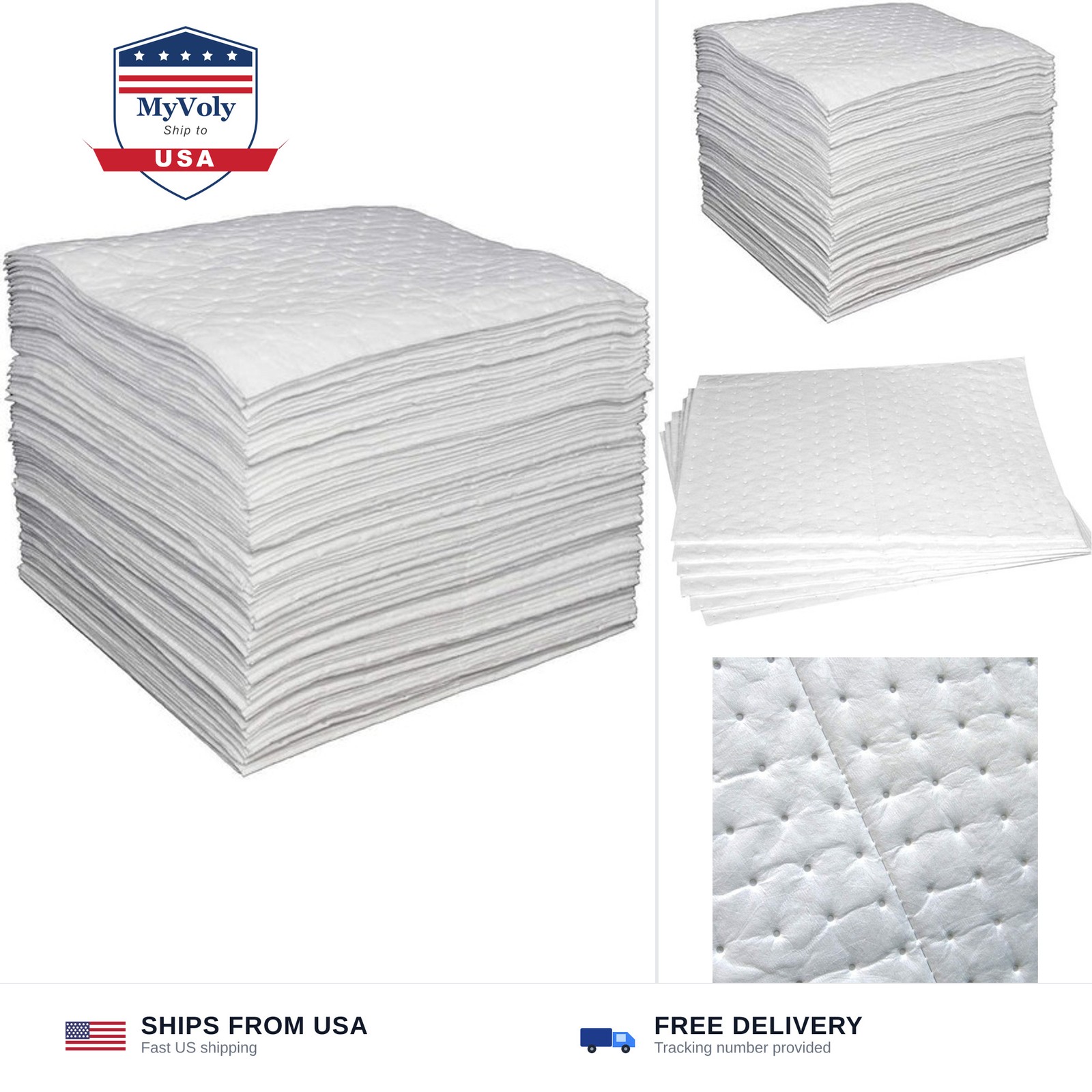 Aain® LT011 Spill Absorbent Pads/Mats, 20″ Length x 15″ Width, White | Heavyw…