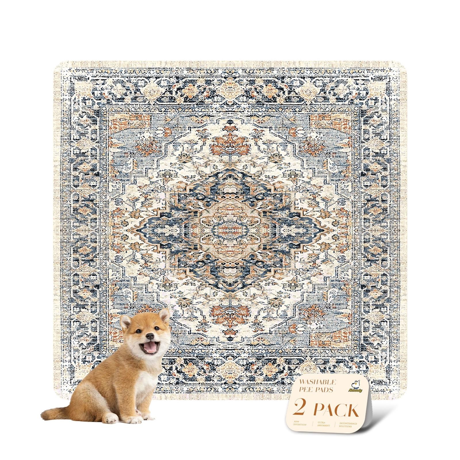 Reusable Pee Pads Waterproof Washable Dog Potty Mats NonSlip 36×36 Beige