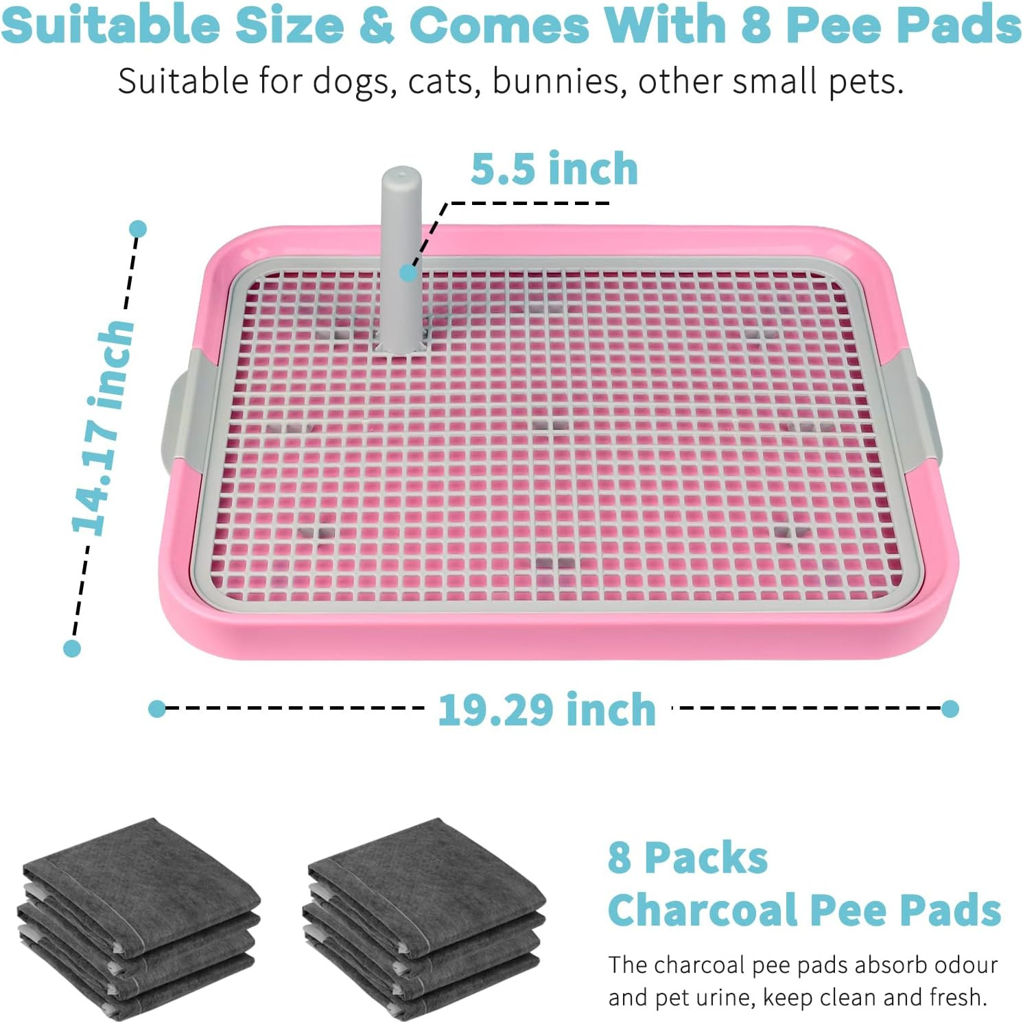 Dog Potty Tray Toilet 20″X14″ Doggy Bathroom Dog Litter Box, Indoor Pee Pad Hold