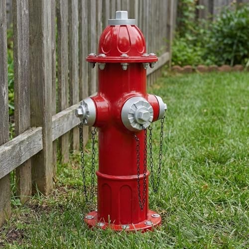 Elenon Garden Fire Hydrant Outdoor Statue Decorative for Dog to Peed on, Red