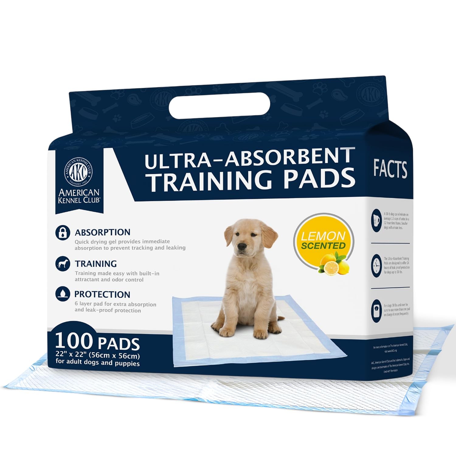 American Kennel Club Scented Puppy Training Pads with Ultra Absorbent Quick D…