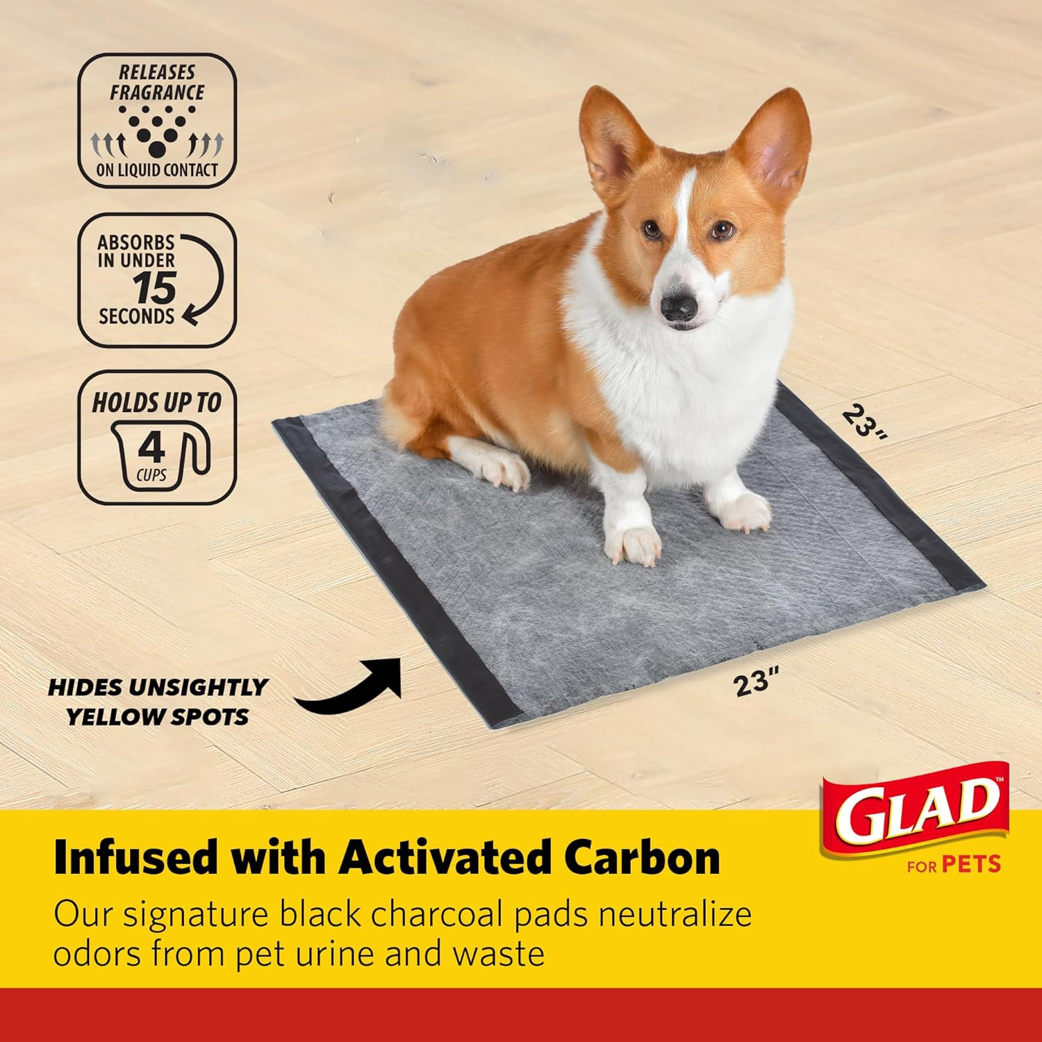 for Pets Activated Carbon Puppy Training Pads, 23 X 23 In, 30 Ct | 6-Layer Leak-