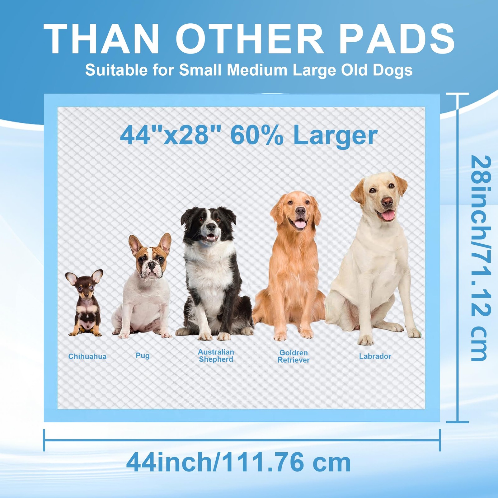 Puppy Pee Pads for Dogs 28″x44″ 100 Count, Dog Pee Pads Extra Large, Leak-Pro…