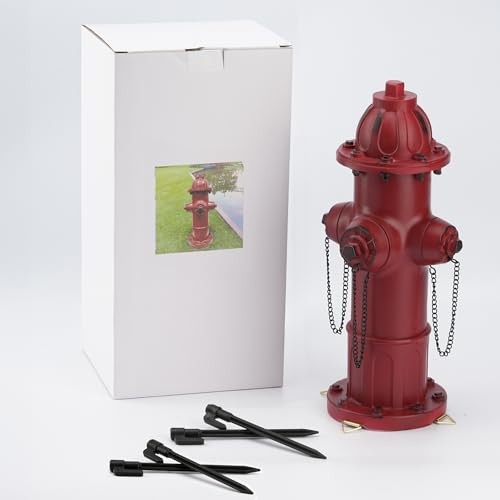 Realistic Resin Fire Hydrant Statue for Potty Training Dogs – Dog 13.4 In Red