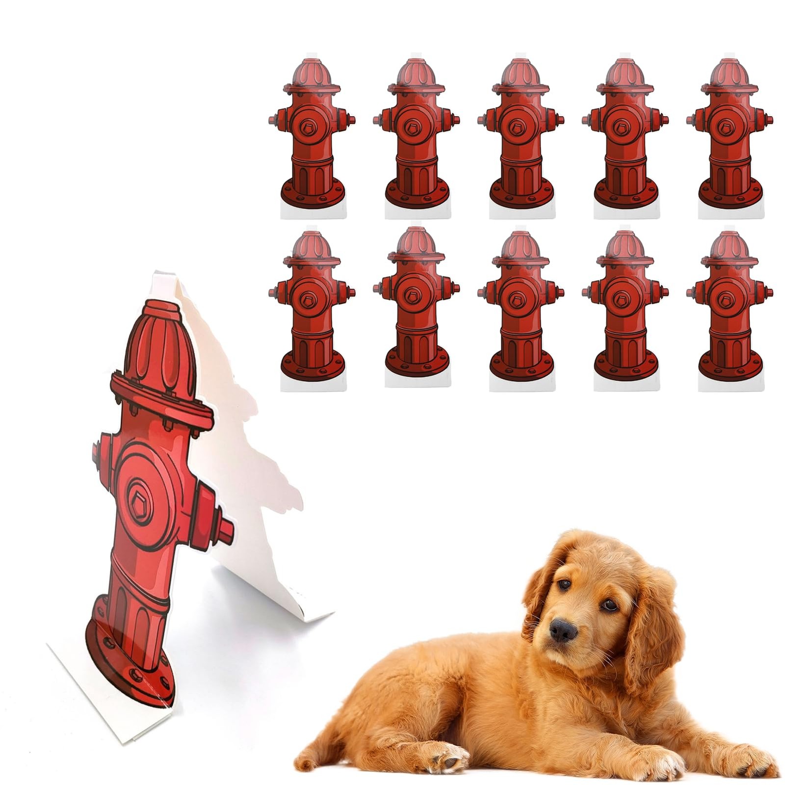 ANKROYU Dog Pee Pad Trainer, 10 Pcs Fire Hydrant Potty Training Aid for Red