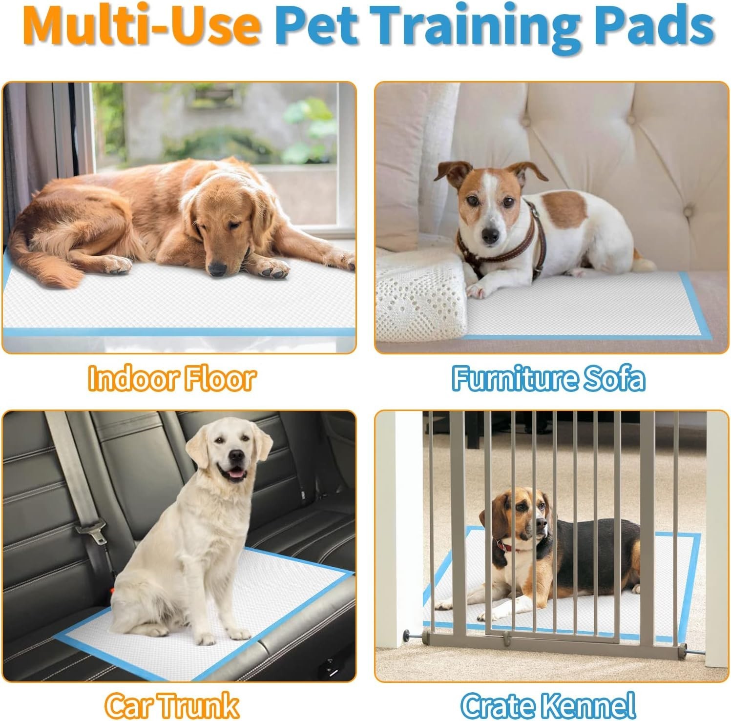 Fast-Drying Leak-Proof Puppy Pads – 100 Count for Effortless House Training