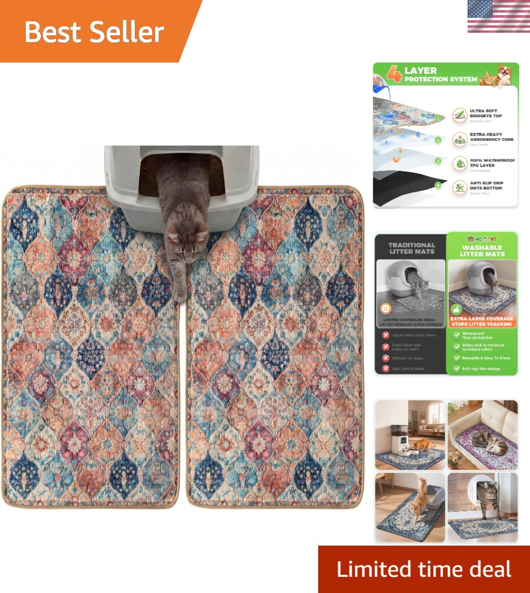 Ultra-Soft 18×28 Inch Reusable Dog Potty Pads, Quick Dry and Waterproof