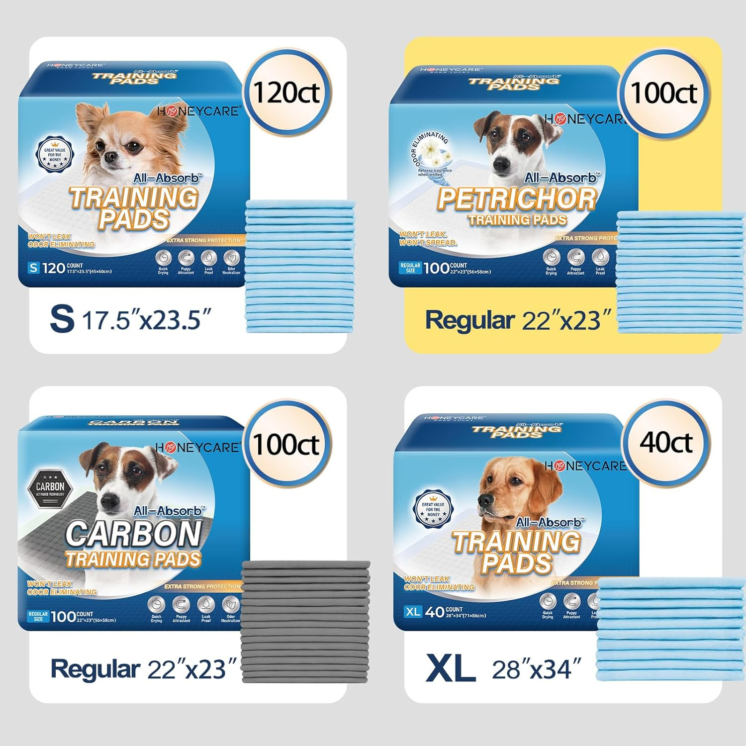 All-Absorb, X-Large 28″ X 34″, 40 Count, Dog and Puppy Training Pads, Ultra Abso