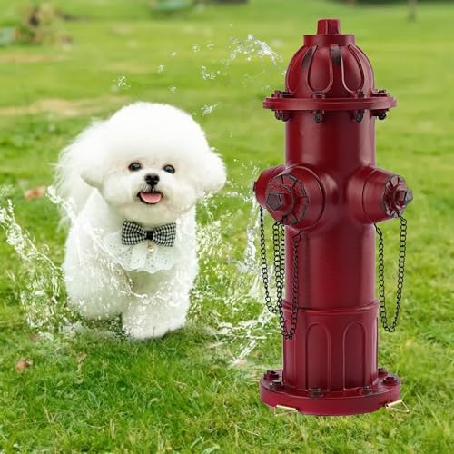 Realistic Resin Fire Hydrant Statue for Potty Training Dogs – Dog 13.4 In Red