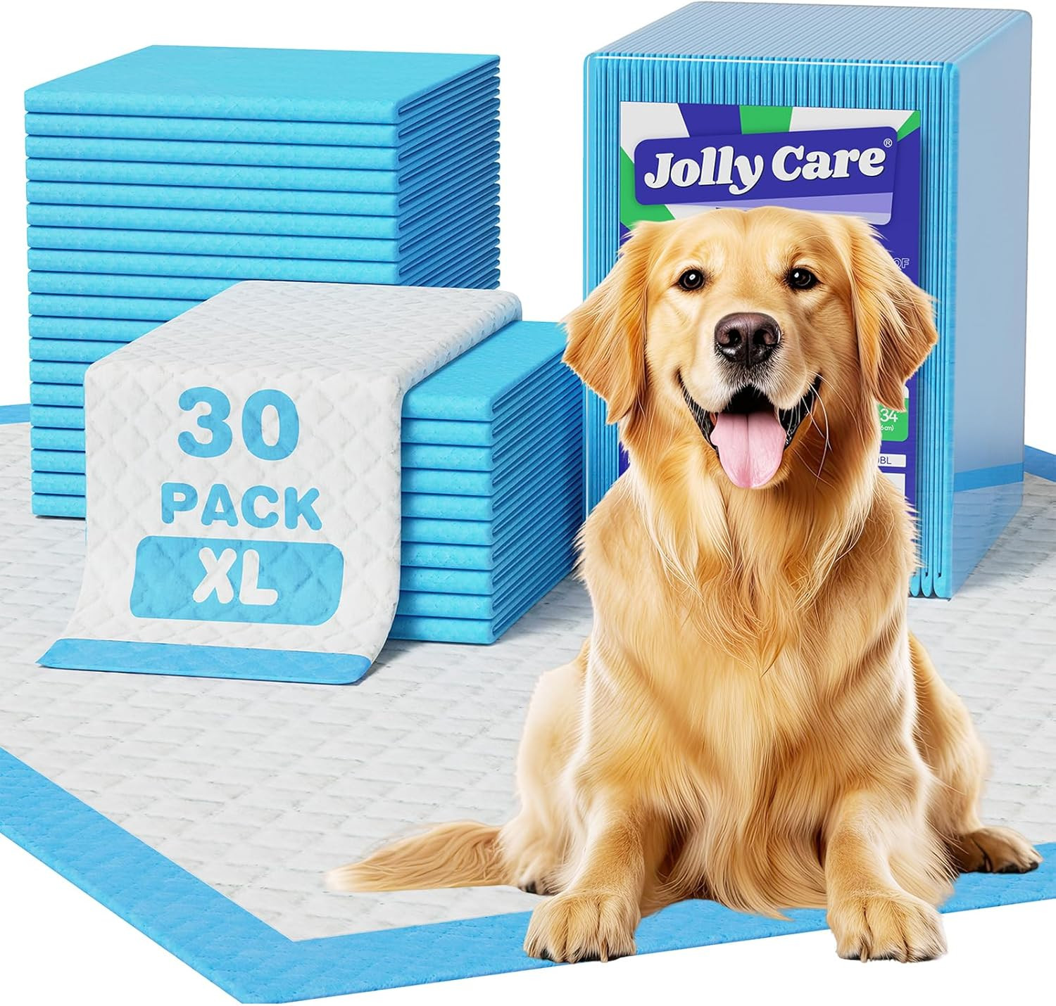 XL Dog Pee Pads 28×34 30 Pack Super Absorbent Leak Proof Training – Quick Drying