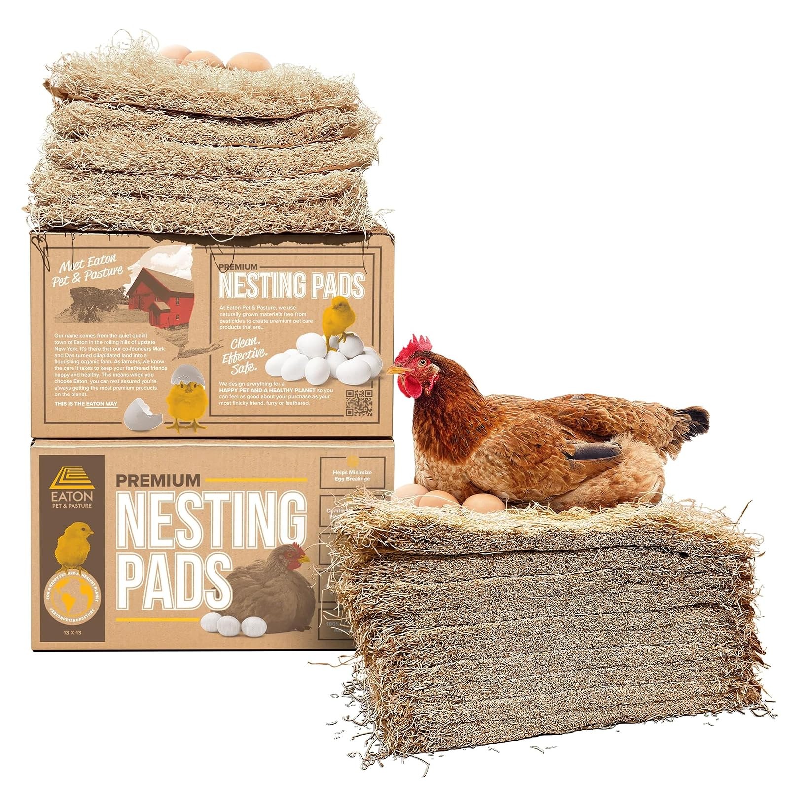 Eaton Pet and Pasture Laying Hen Nesting Pads 13×13 10 Pack