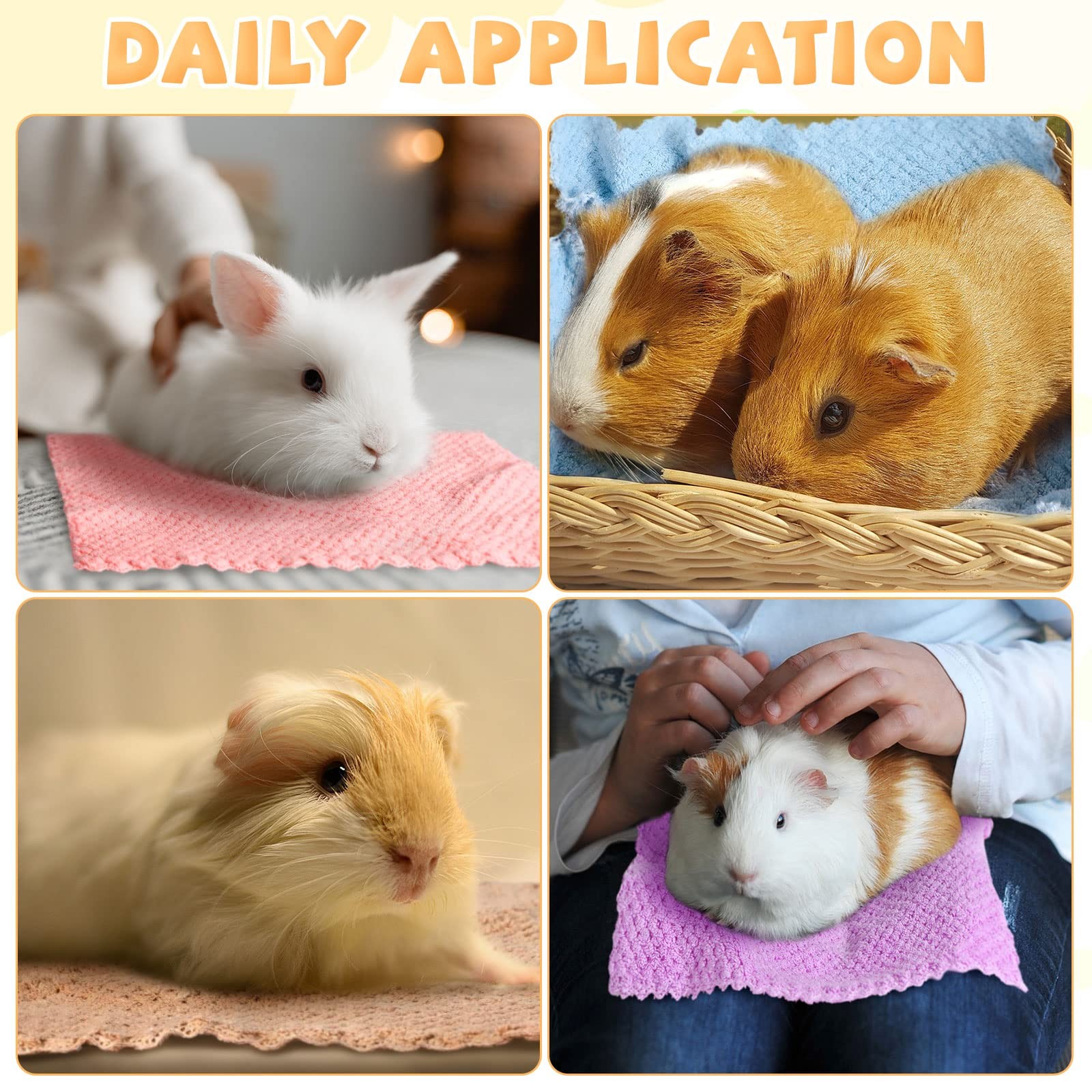Reginary 10 Pcs Guinea Pigs Blankets Hamster Fleece 12 x 12 Inch, Colorful